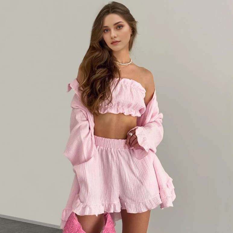 Loose Fit Three Set Long Sleev - đánh giá và giá Bathrobe